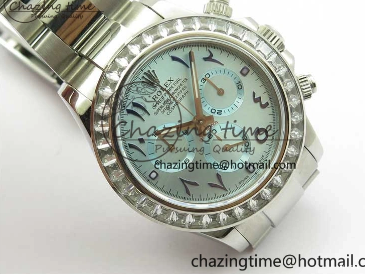 MiroTime 0423 Thermal Daytona 116506 Middle East Edition Bp Maker Best Edition Ice Blue Blue Arabic Dial Diam Bezel On SS Bracelet A 2895